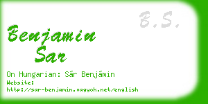 benjamin sar business card