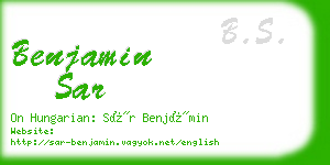 benjamin sar business card